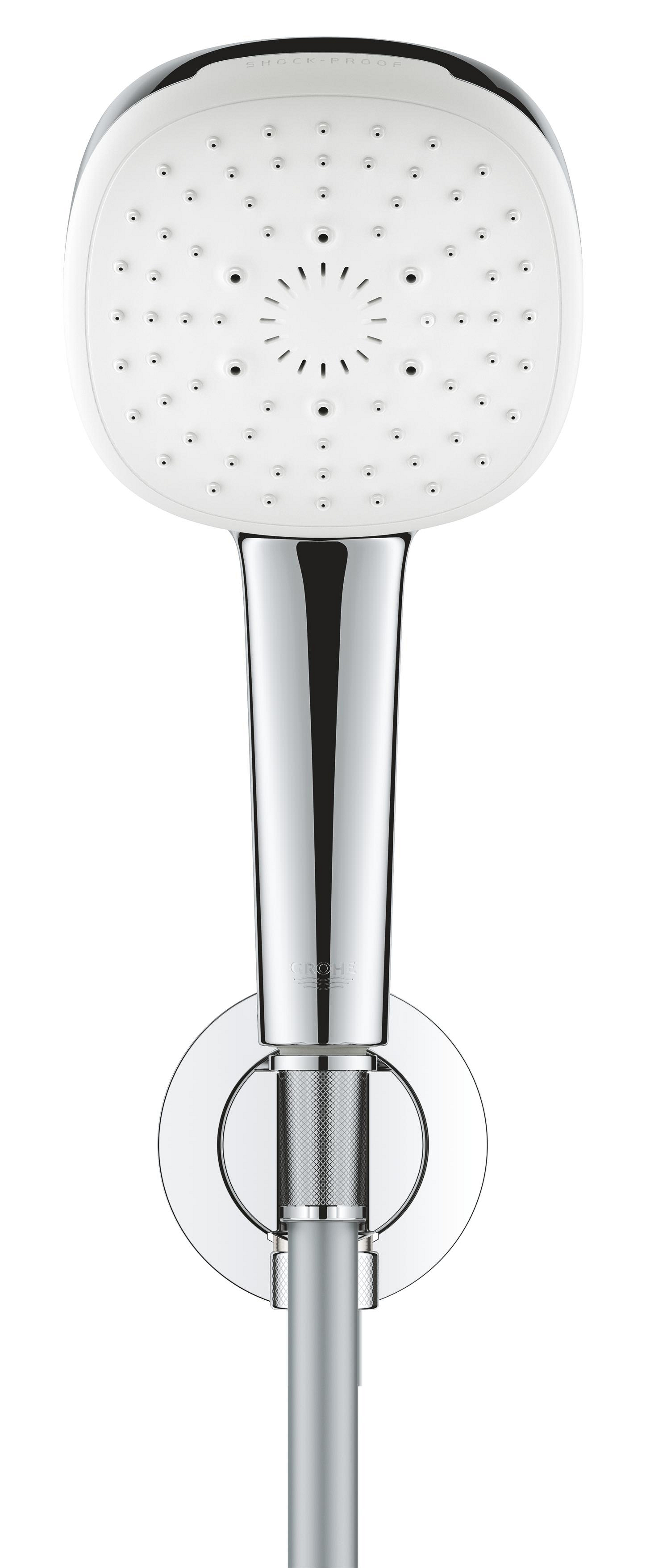 Para de dus Grohe 26910003, 110 mm, 1.5 m, 221 mm, 3 functii, 1/2 racord, sistem anticalcar, universal, Crom