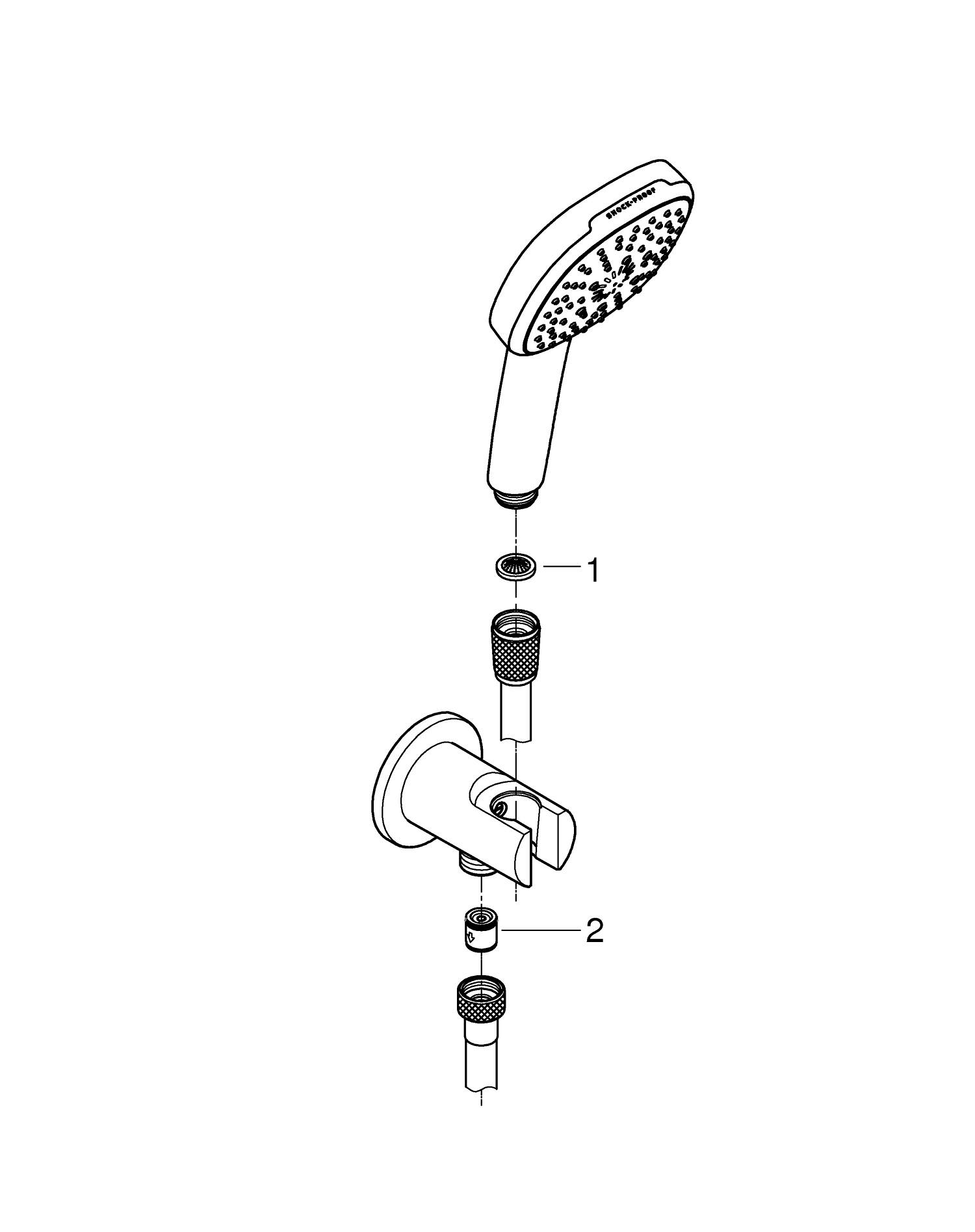 Set para de dus Grohe 269102433, Para dus Tempesta Cube 110, diametru 110 mm, 3 functii, montaj universal, negru [4]