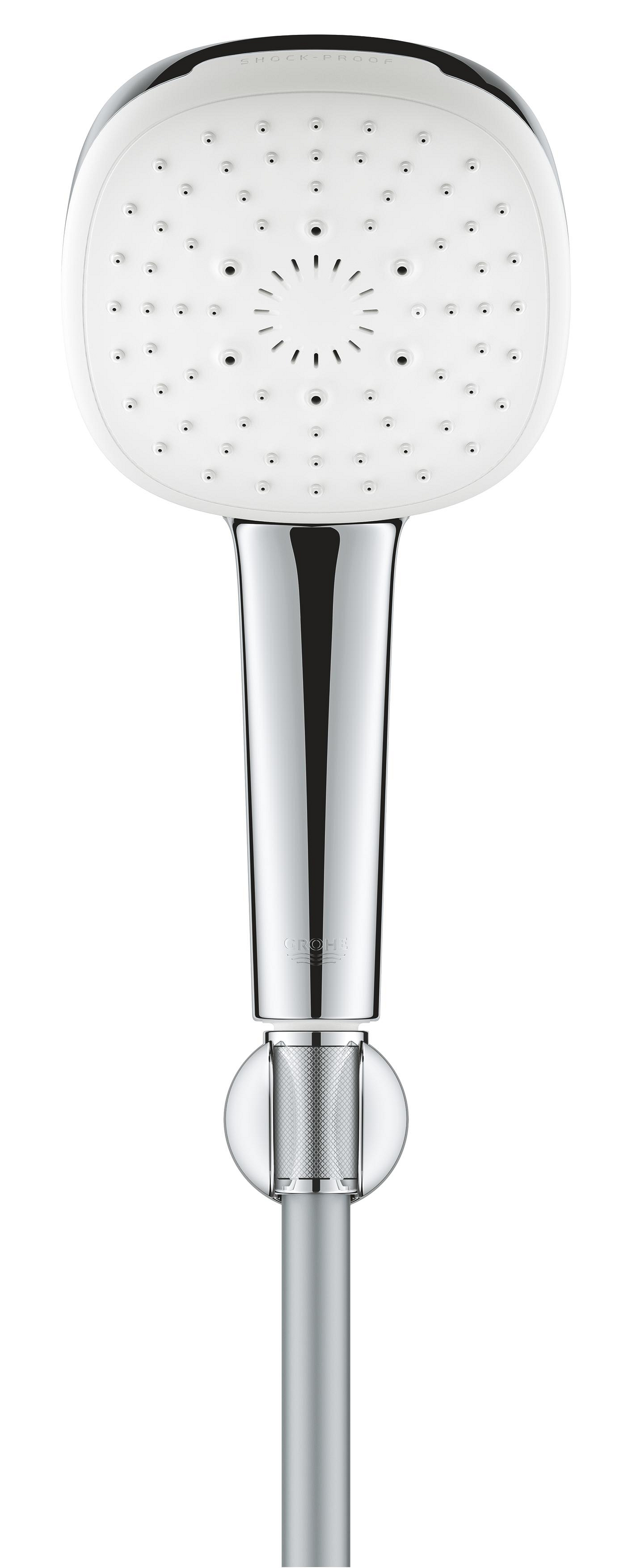 Para de dus Grohe 27588003, 110 mm, 1.5 m, 221 mm, 3 functii, 1/2 racord, sistem anticalcar, universal, Crom