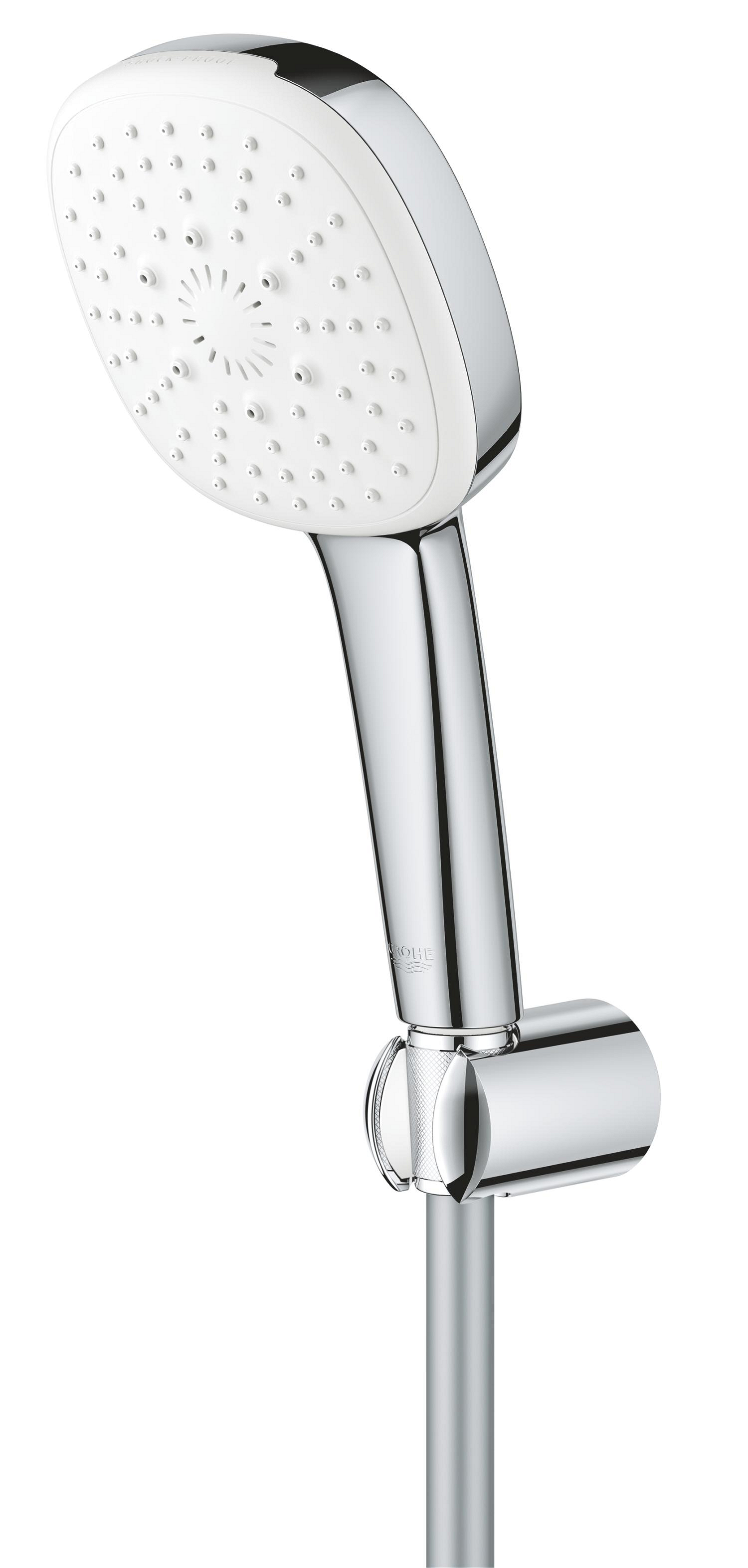 Para de dus Grohe 27588003, 110 mm, 1.5 m, 221 mm, 3 functii, 1/2 racord, sistem anticalcar, universal, Crom