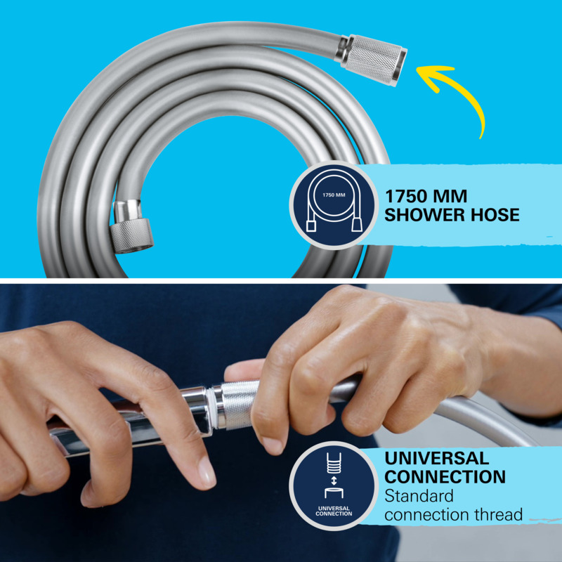 Set para de dus Grohe 27950001, Para dus Vitalio 110, diametru 110 mm, 2 functii, montaj universal, crom [11]