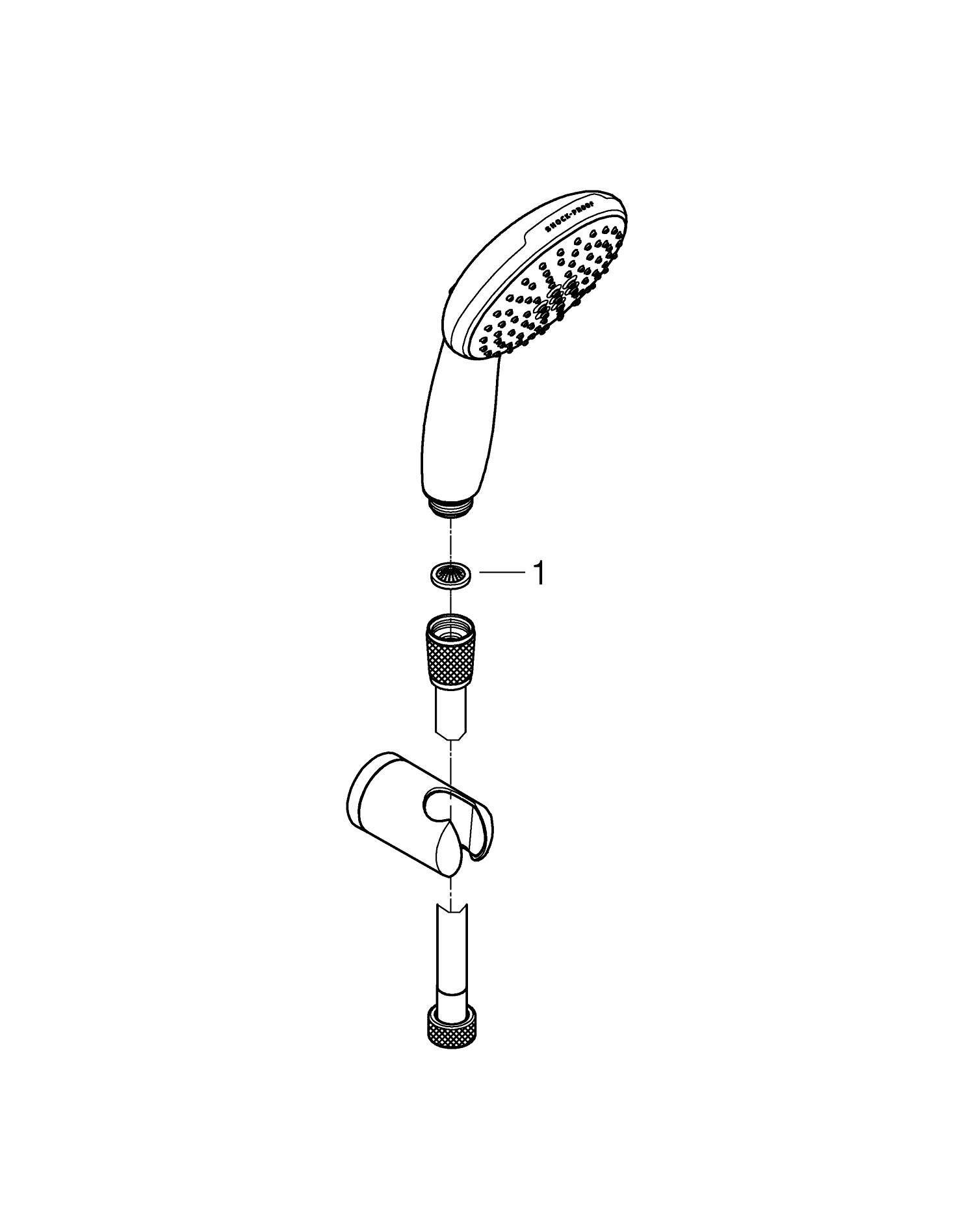 Set para de dus Grohe 27950001, Para dus Vitalio 110, diametru 110 mm, 2 functii, montaj universal, crom [3]