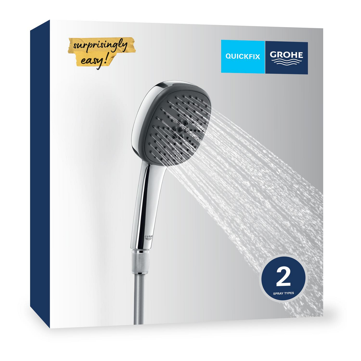Set para de dus Grohe 26973001, Para dus Vitalio Comfort 110, diametru 110 mm, 2 functii, montaj universal, crom [13]