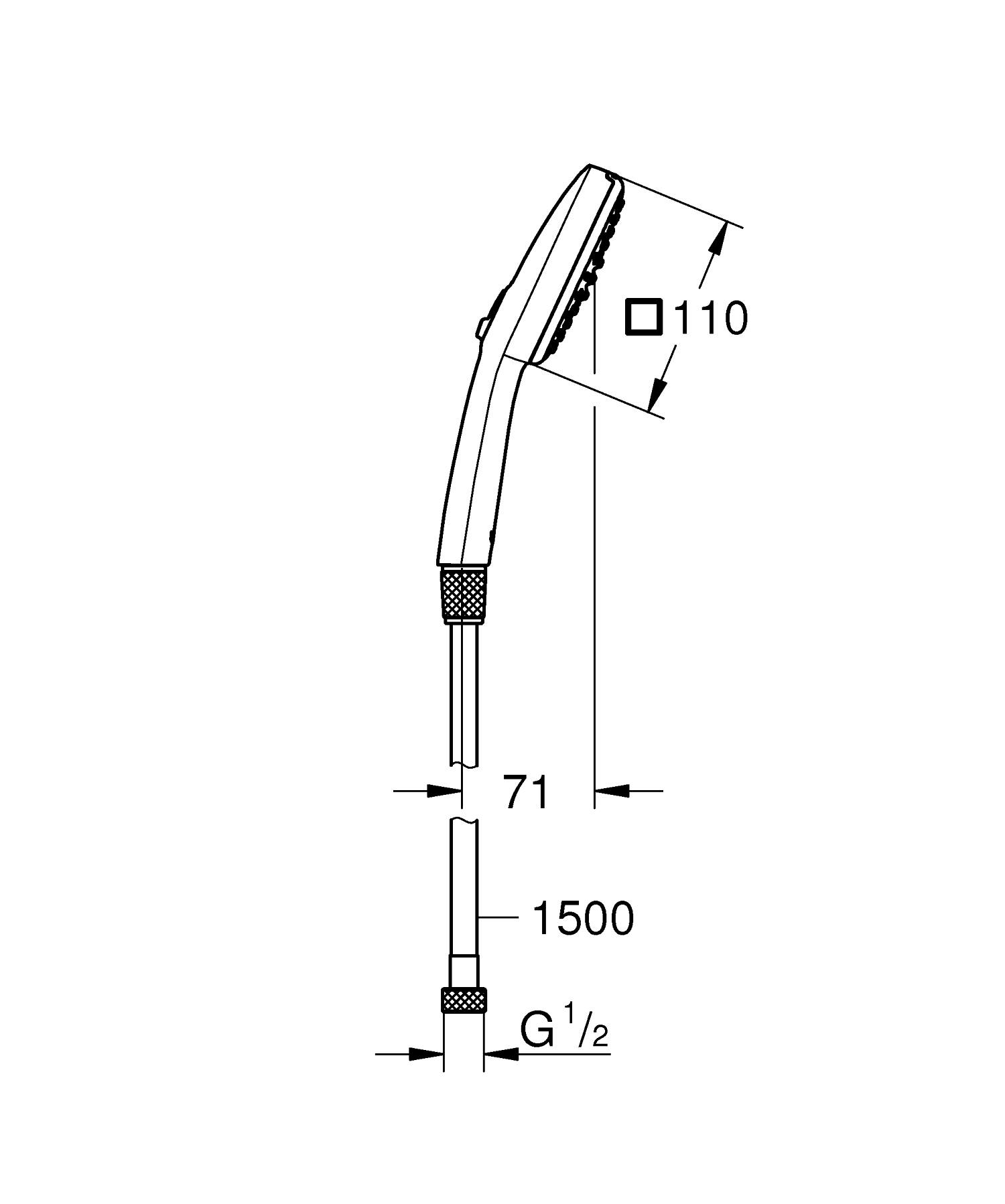 Set para de dus Grohe 26973001, Para dus Vitalio Comfort 110, diametru 110 mm, 2 functii, montaj universal, crom [7]