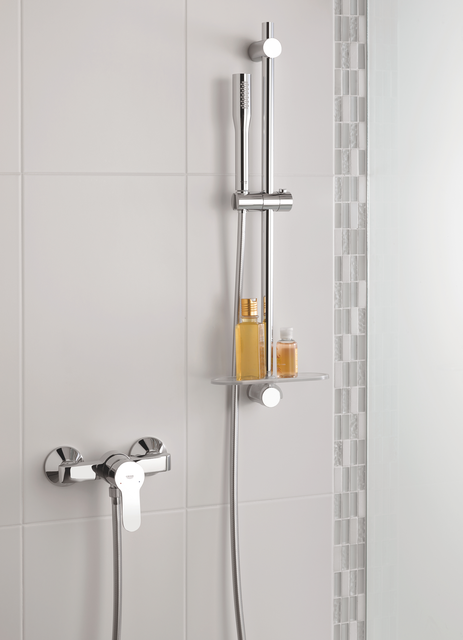 Para de dus Grohe 27458000, Vitalio Get Stick, diametru 55 mm, montaj universal, lungime furtun m 0, crom [1]
