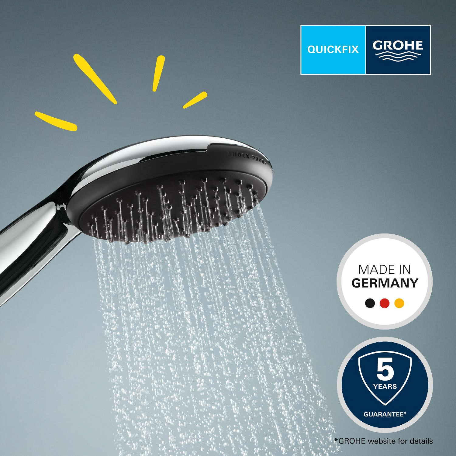 Set para de dus Grohe 26972001, Para dus Vitalio Start 110, diametru 110 mm, 2 functii, montaj universal, crom [12]