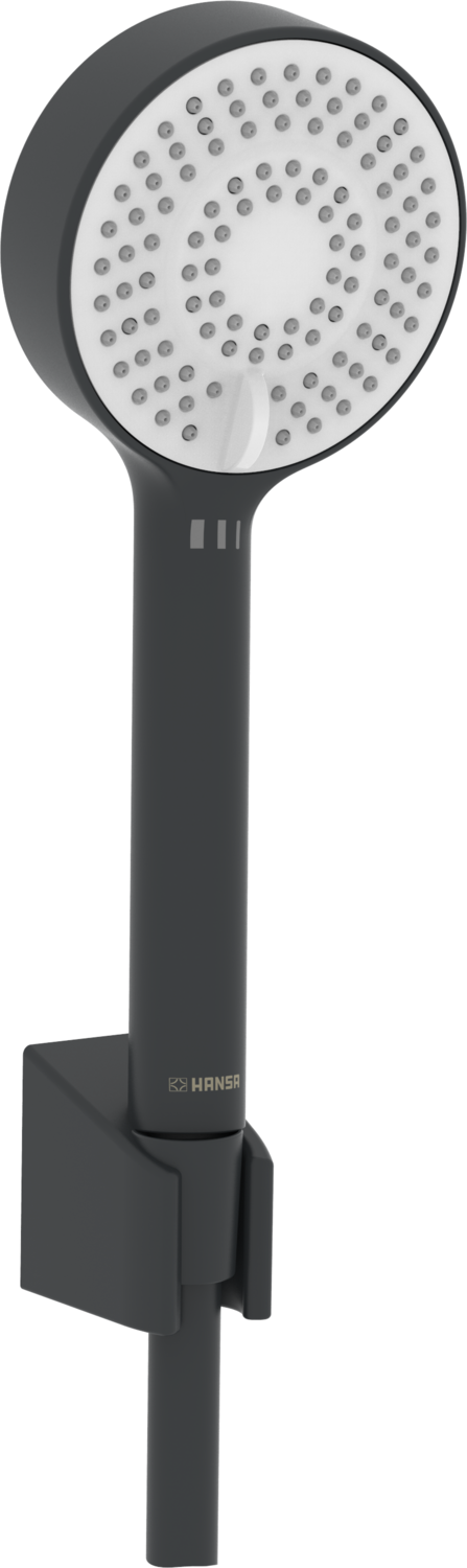 Hansa Para de dus hansa basicjet, 95 mm, 3 functii, suport/furtun, mat, negru, 4468013333