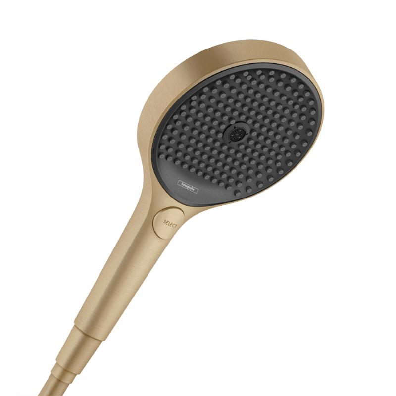 Hansgrohe Para de dus hansgrohe rainfinity 26865140, 1/2'', universal, 132 mm, 3 pulverizari, ecosmart, anti-calcar, mat, bronz