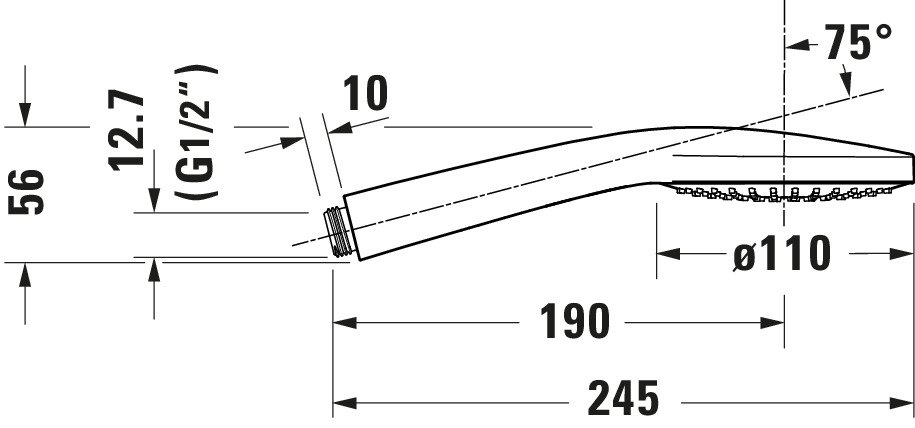 Para de dus Duravit UV0652013046, dus, diametru 110 mm, montaj universal, racord 1/2'', para shockproof, negru [3]