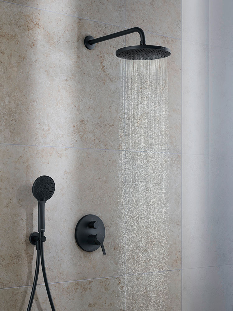 Para de dus Duravit UV0650015046, dus, diametru 110 mm, 3 functii, montaj universal, racord 1/2'', negru [5]