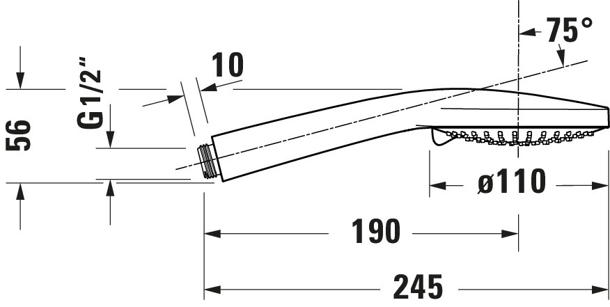 Para de dus Duravit UV0652015046, dus, diametru 110 mm, 3 functii, montaj universal, racord 1/2'', negru [9]