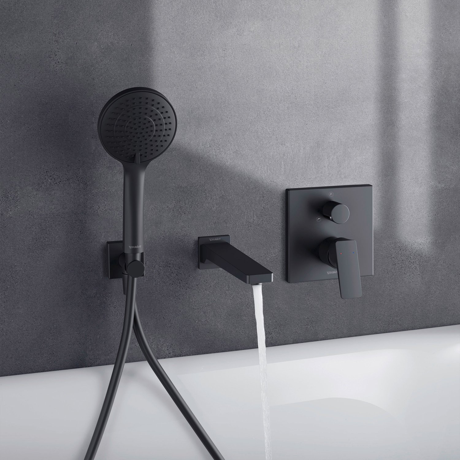 Para de dus Duravit UV0652015046, dus, diametru 110 mm, 3 functii, montaj universal, racord 1/2'', negru [6]