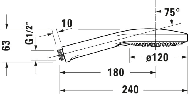 Para de dus Duravit UV0650017010, dus, diametru 120 mm, 3 functii, montaj universal, racord 1/2'', crom [8]