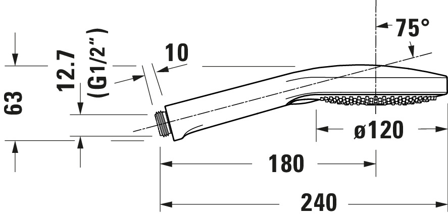Para de dus Duravit UV0652017034, dus, diametru 120 mm, 3 functii, montaj universal, racord 1/2'', auriu [5]