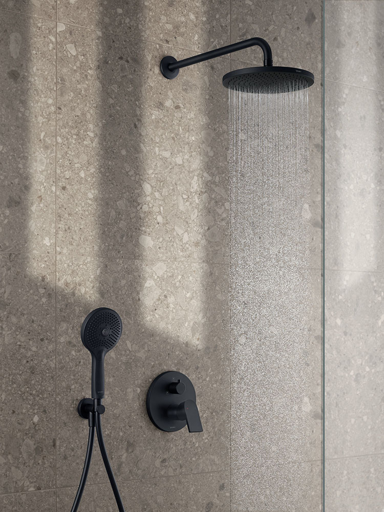 Para de dus Duravit UV0650017046, dus, diametru 120 mm, 3 functii, montaj universal, racord 1/2'', negru [3]