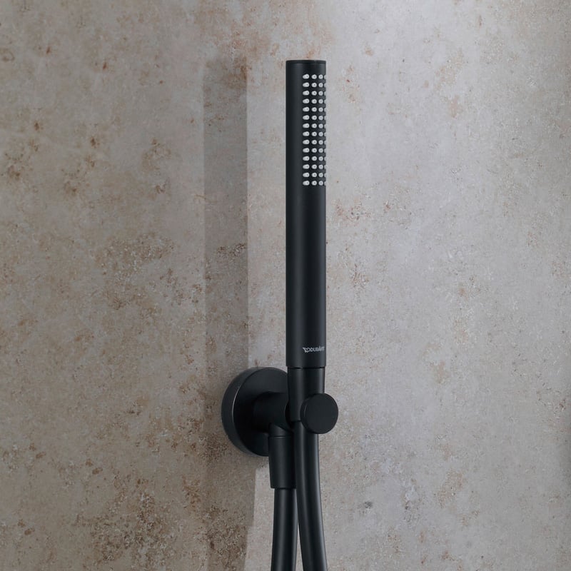 Para dus Duravit UV0640001046, 25 mm, 197 mm, 1 functii, 1/2 racord, sistem anticalcar, universal, Negru
