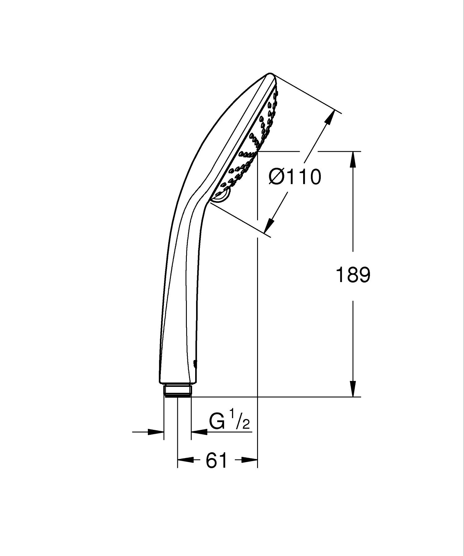 Para de dus Grohe 27238000, dus Euphoria, diametru 110 mm, 2 functii, montaj universal, racord 1/2'', crom [1]