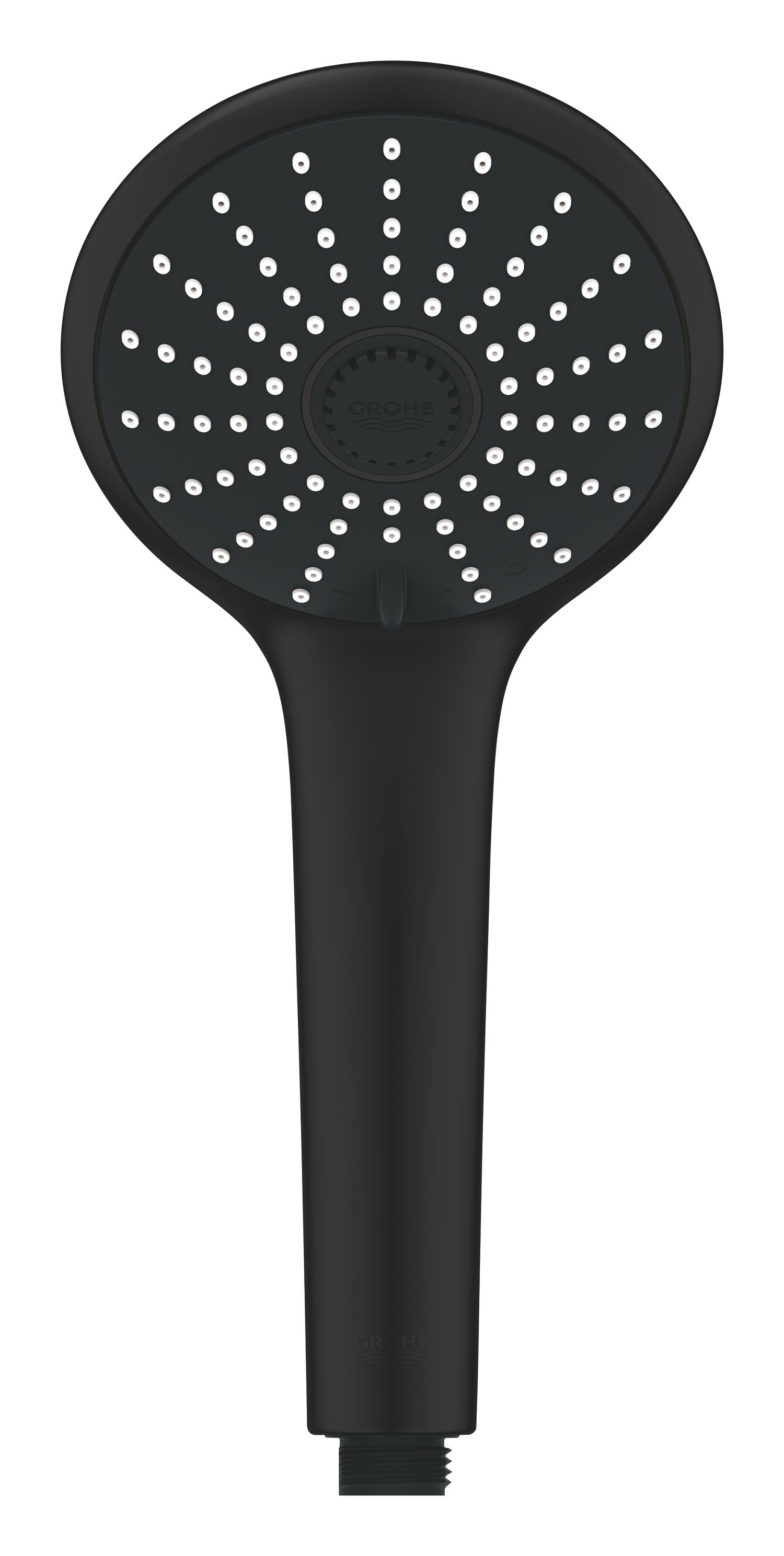 Para dus Grohe 273192430, 110 mm, 16.6 l/min, 238 mm, 3 functii, 1/2 racord, sistem anticalcar, Negru