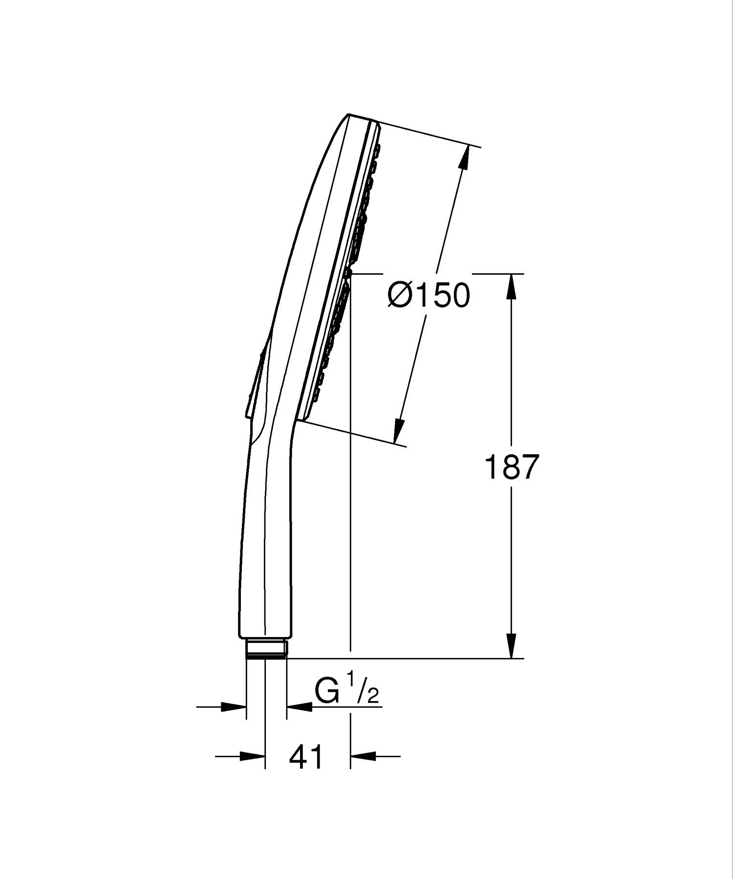 Para de dus Grohe 265972430, dus SmartActive, diametru 150 mm, 3 functii, debit 8.5, montaj universal, negru [8]