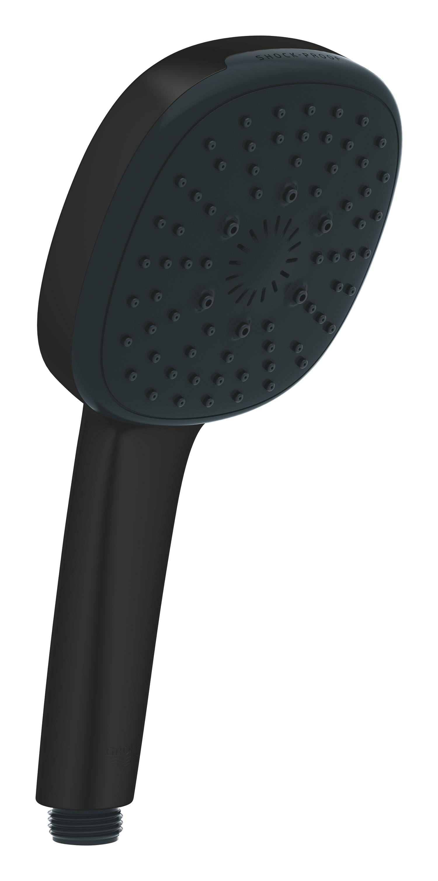 Para dus Grohe 260922431, 110 mm, 7.4 l/min, 240 mm, 3 functii, 1/2 racord, sistem anticalcar, Negru
