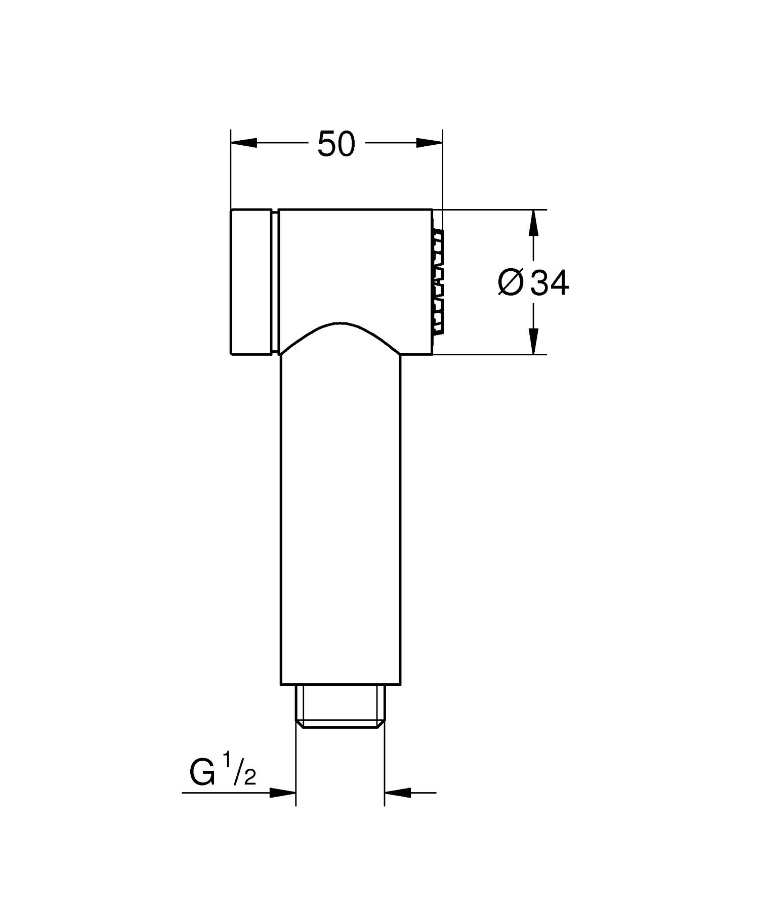 Para dus igienic Grohe 26839000, 1 bar, 32 mm, 1 functii para dus, 1 orificii instalare, 1/2 dimensiune racord, Crom
