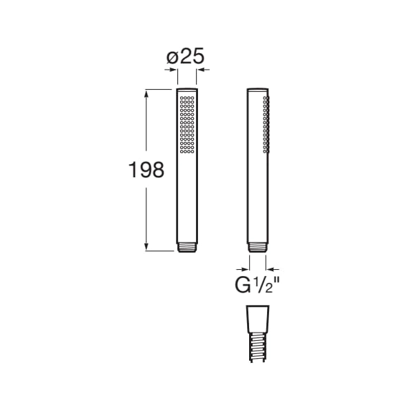 Para de dus Roca A5B9B61B00, dus Stella, diametru 25 mm, montaj universal, racord 1/2'', para shockproof, alb [1]