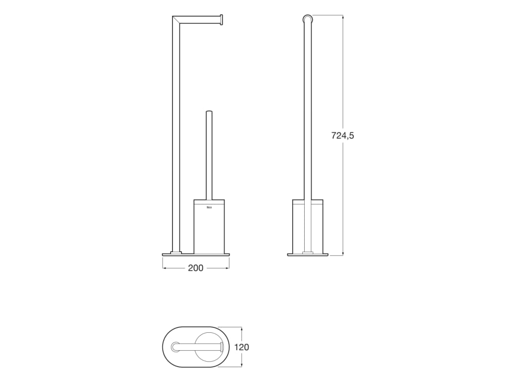 Roca Perie wc cu suport hartie roca hotels, pe podea, metal, mat, alb, a817588b00