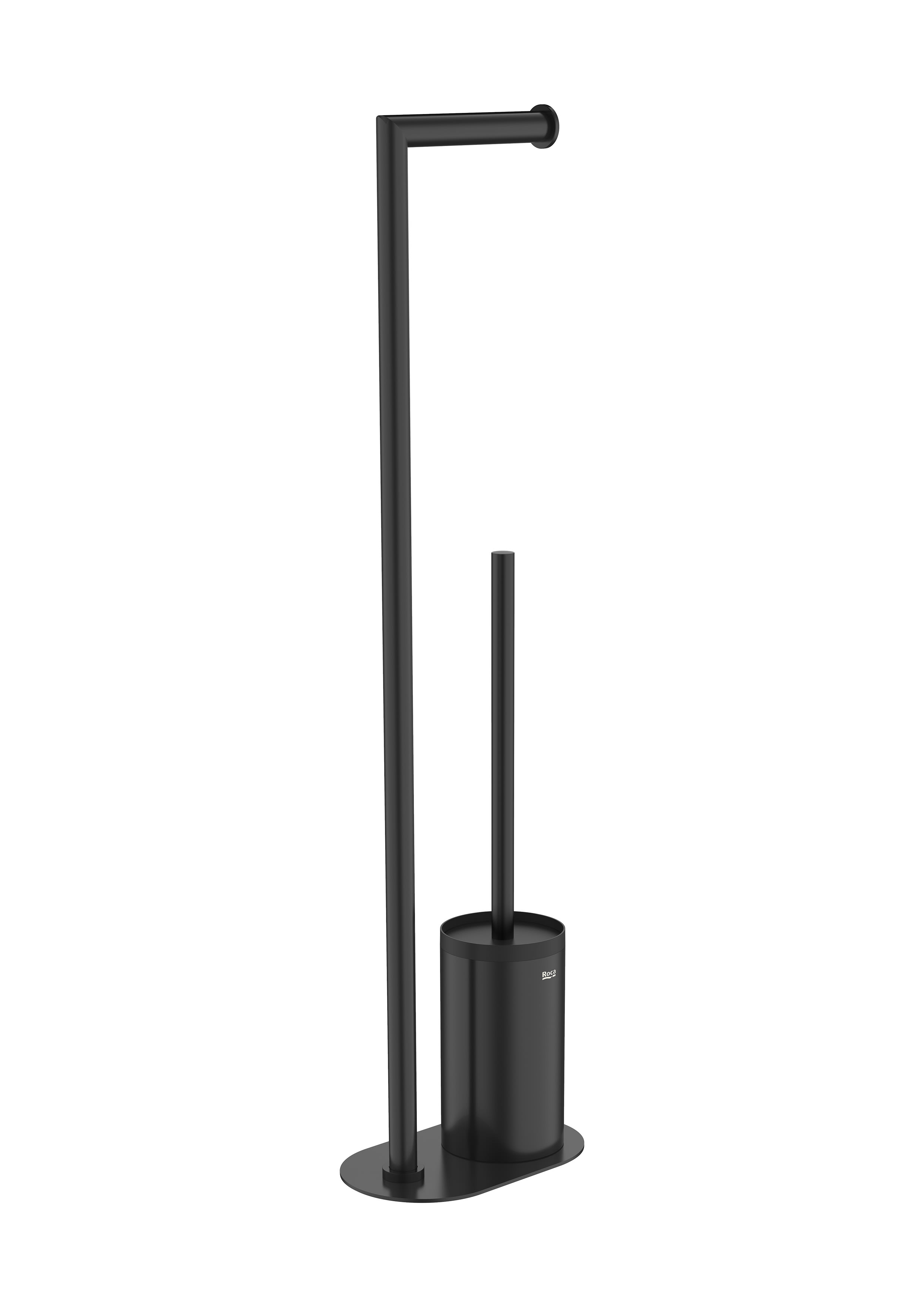 Roca Perie wc cu suport hartie roca hotels, pe podea, metal, mat, negru, a817588c40