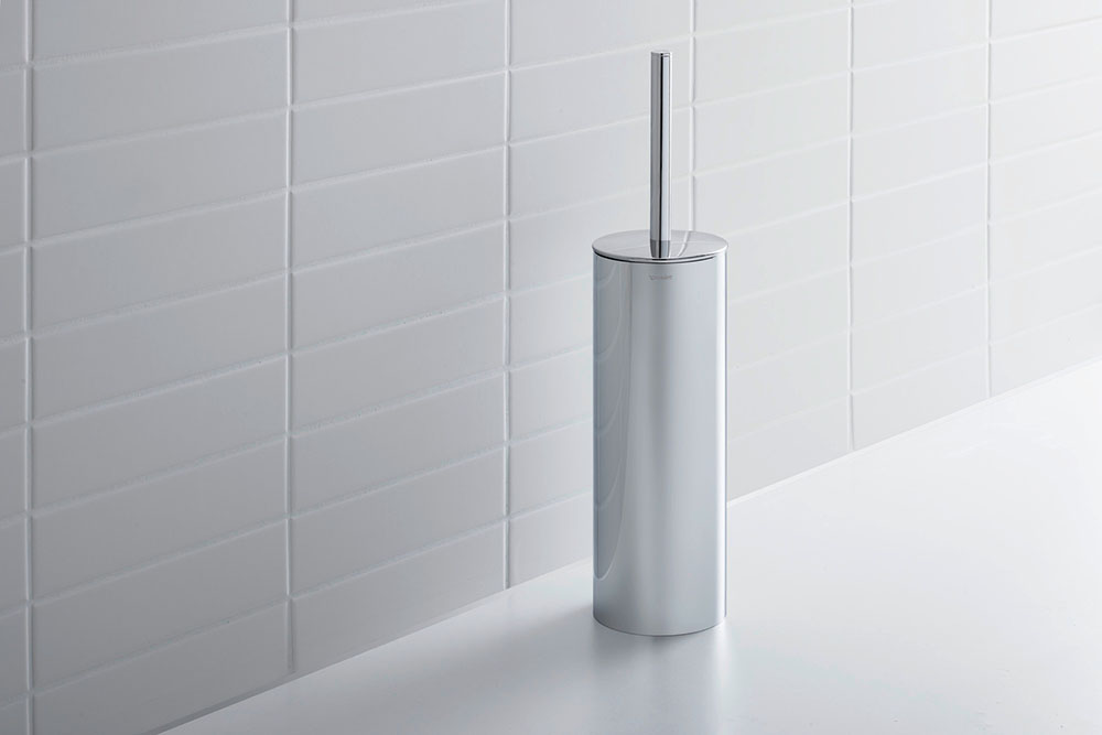 Set perie WC Duravit 0099281000, Perie D-Code, numar orificii instalare 2, tip instalare pe podea, crom [2]