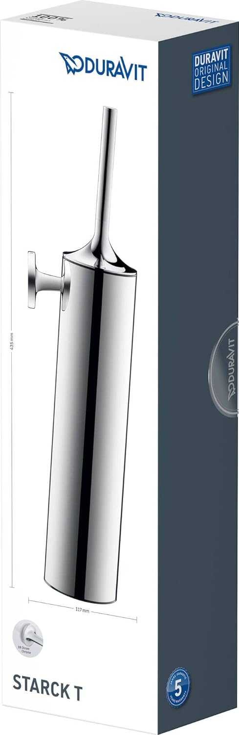 Set perie WC Duravit 0099461000, Perie Starck T, tip instalare pe perete, elemente fixare ascunse, crom [5]