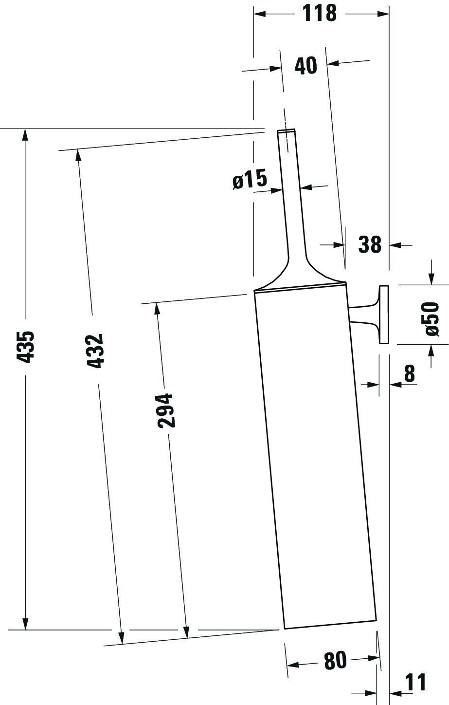 Set perie WC Duravit 0099464600, Perie Starck T, tip instalare pe perete, elemente fixare ascunse, negru [1]