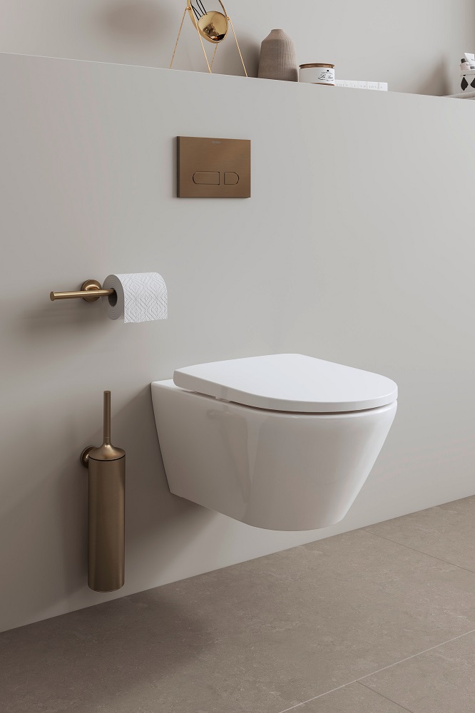 Set perie WC Duravit 0099460400, Perie Starck T, numar orificii instalare 2, tip instalare pe perete, bronz [1]