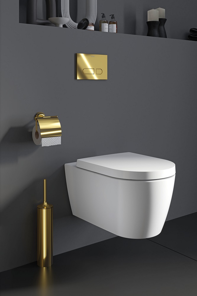Set perie WC Duravit 0099453400, Perie Starck T, numar orificii instalare 2, tip instalare pe podea, auriu [1]