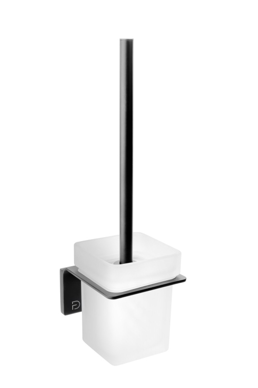 FDesign Perie wc fdesign piazza fd6-pza-06-22, montare pe perete, fixare ascunsa, alama, mat, negru