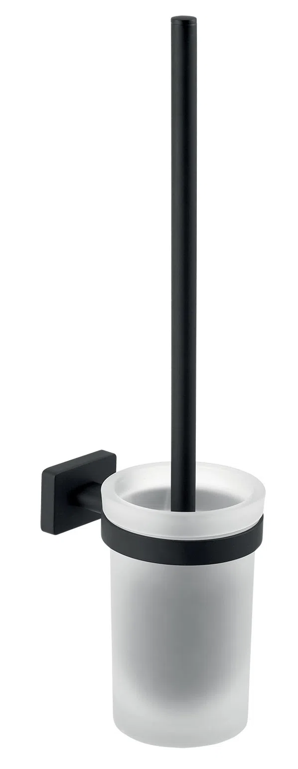 Ferro Perie wc ferro greta, pe perete, metal/sticla, mat, negru, agr14bl