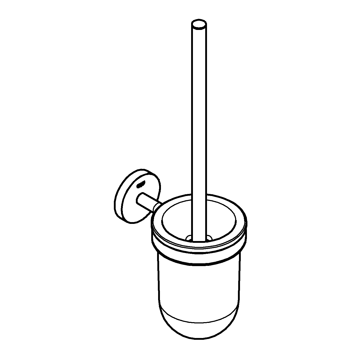 Perie WC Grohe 40463001, 374 mm, 138 mm, 1 orificii instalare, pe perete, sticla, metal, elemente fixare ascunse, Crom