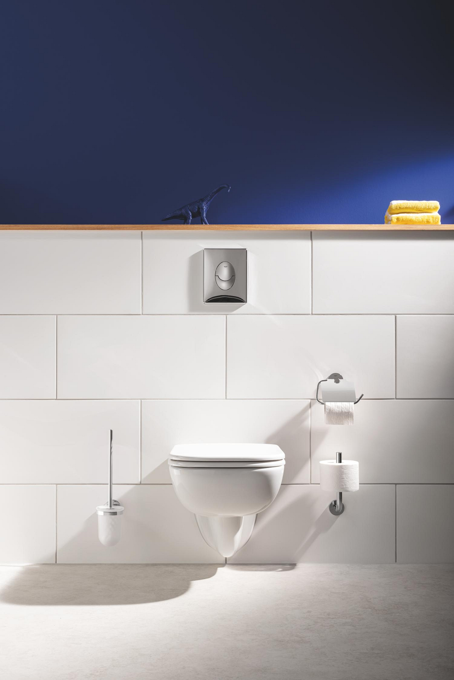 Perie WC Grohe 41185000, 398 mm, 121 mm, 2 orificii instalare, pe perete, sticla, metal, elemente fixare ascunse, Crom