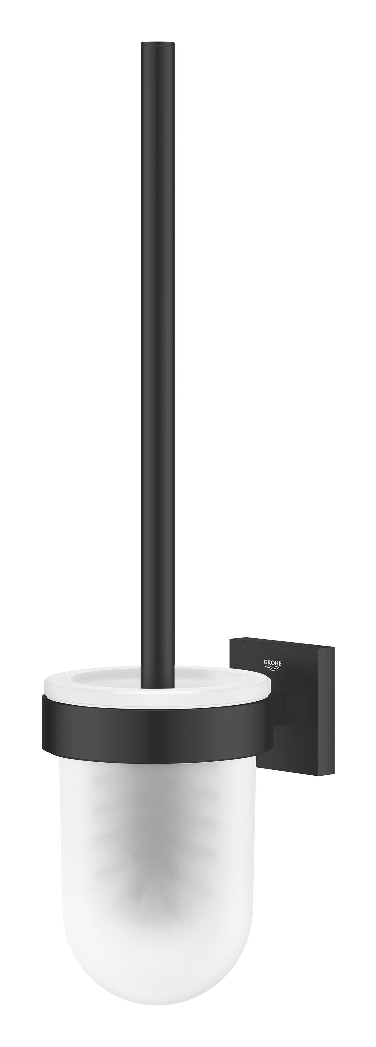Perie WC Grohe 409772430, 399 mm, 126 mm, 2 orificii instalare, pe perete, sticla, metal, elemente fixare ascunse, Negru