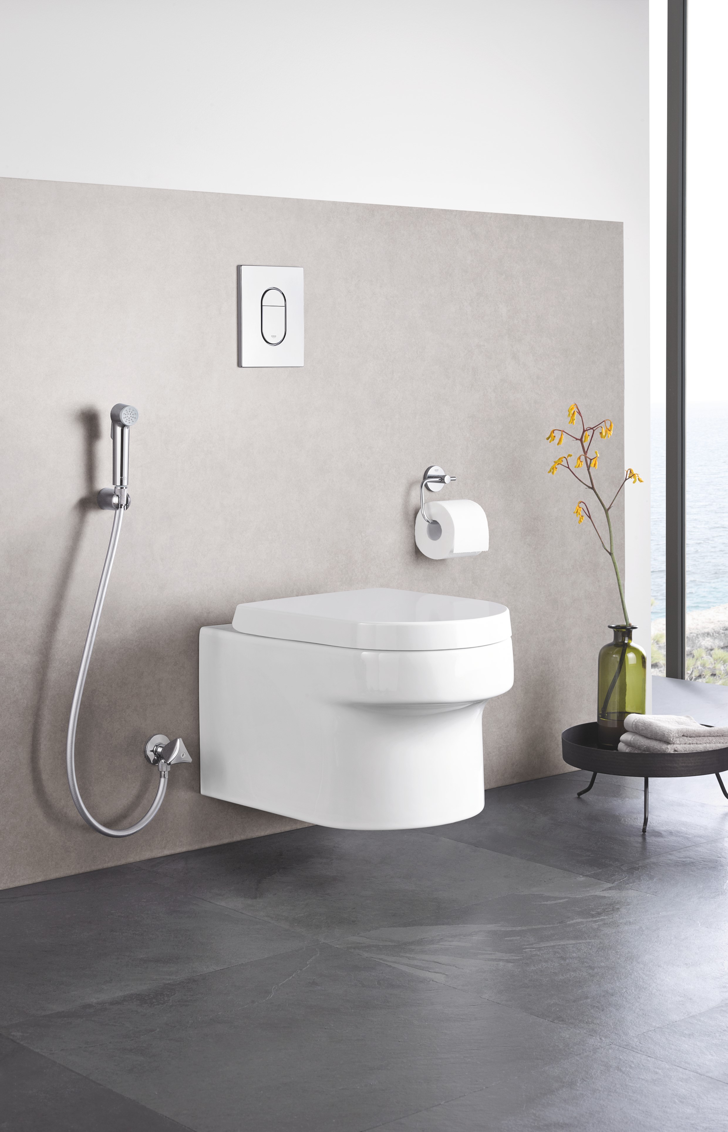 Clapeta WC Grohe 38844000, 156 mm, 197 mm, functie eco, orizontala, verticala, incastrat pentru tip rezervor, Crom