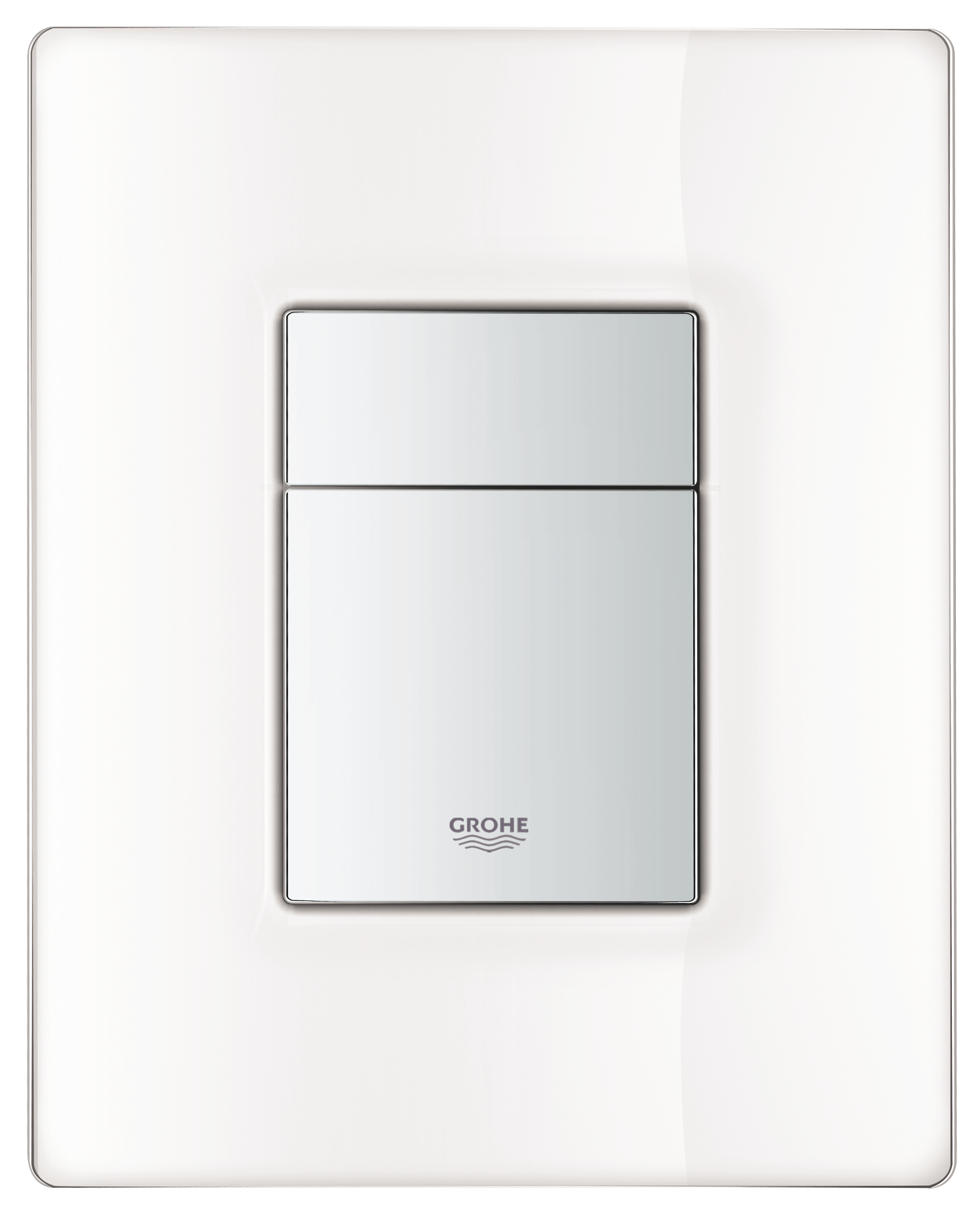 Grohe Placa de actionare grohe skate cosmopolitan 38845ls0, dubla actionare, 156 x 197 mm, reversibila, sticla, alb / crom