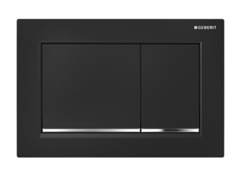 Geberit  Placa de actionare wc geberit omega30 115.080.dw.1, dubla, orizontala, 212 x 142 mm, abs, mat, negru