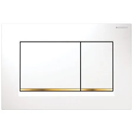 Geberit  Placa de actionare wc geberit sigma30 115.883.kk.1, dubla spalare, orizontala, 246 x 164 mm, abs, alb/auriu