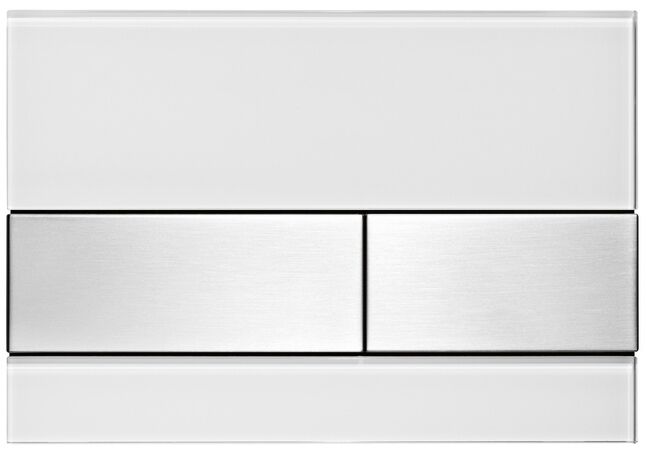 Tece  Placa de actionare wc tece square 9240801, dubla, orizontala, 220 x 150 mm, sticla, mat, crom