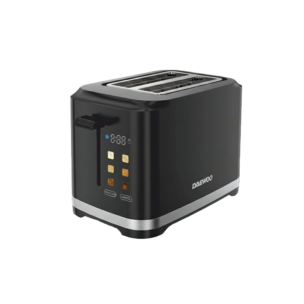 Prajitor Daewoo DBTCT80B, 800 W, 6 trepte, 2 felii, functie decongelare, digital, carcasa rece, Negru