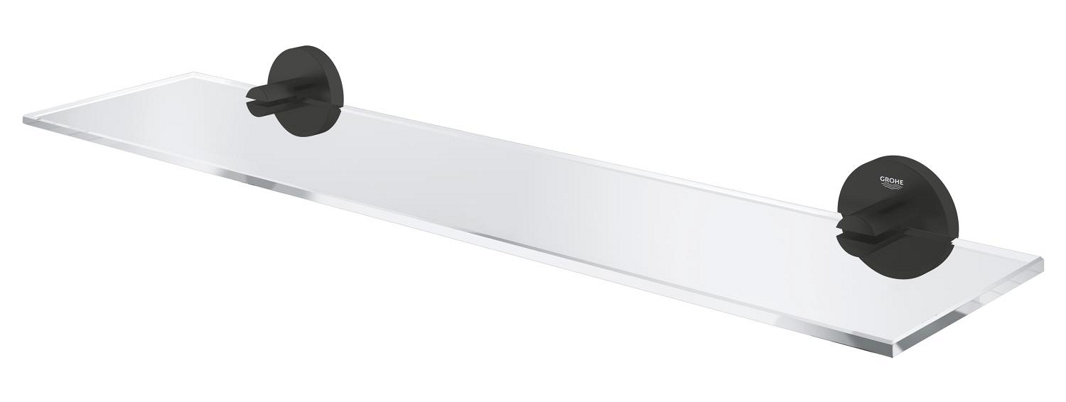 Raft baie Grohe 412022430, 530 mm, 145 mm, 2 orificii instalare, pe perete, sticla, metal, elemente fixare, Negru