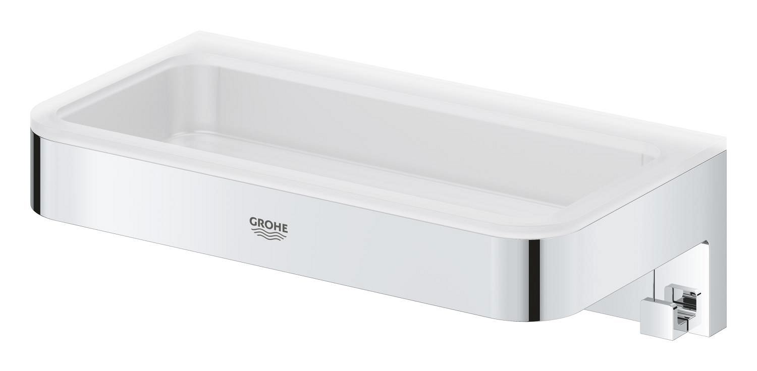 Raft Grohe 41107000, baie Start Cube, tip instalare pe perete, numar orificii instalare 2, elemente fixare ascunse, crom [1]