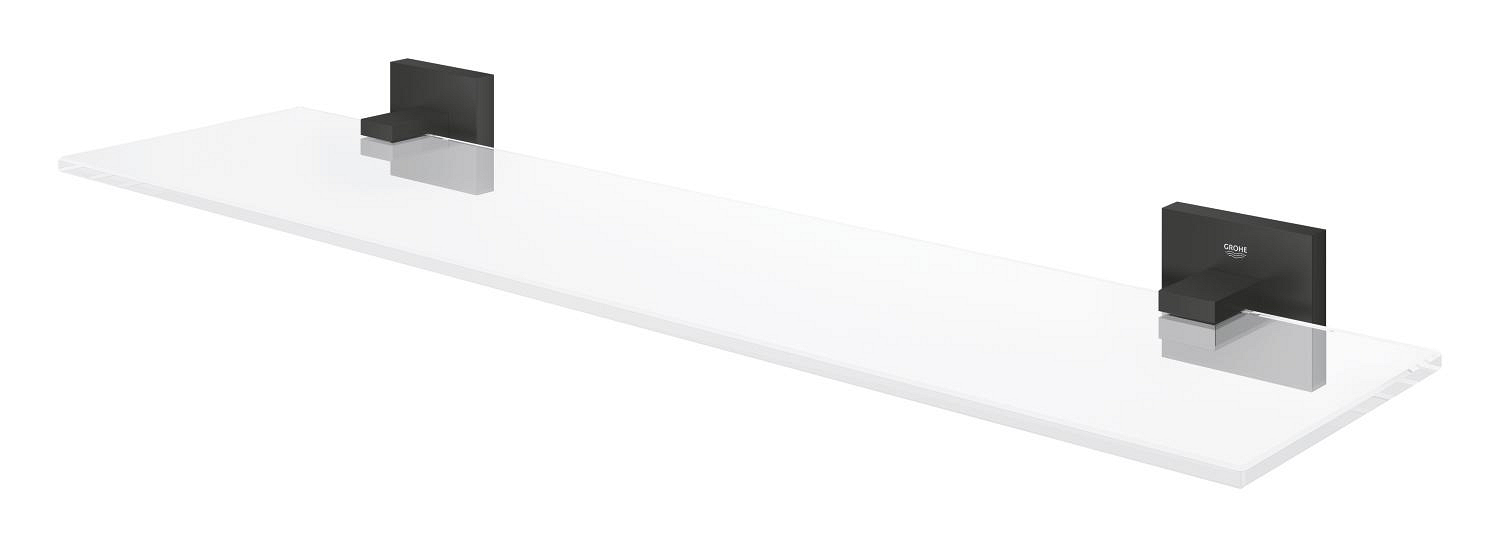 Raft baie Grohe 411092430, 530 mm, 145 mm, 2 orificii instalare, pe perete, sticla, metal, elemente fixare, Negru