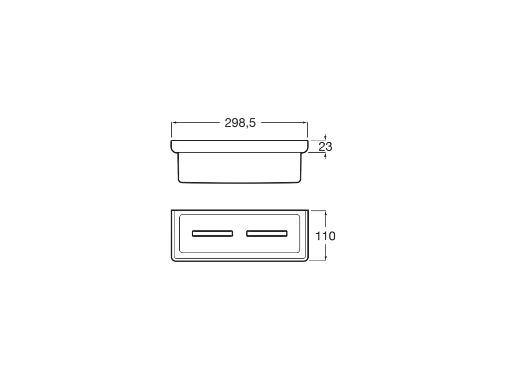 Raft dus Roca A817028VA0, 110 mm, 300 mm, 2 orificii instalare, pe perete, metal, plastic, suprafata anticoroziva, Auriu