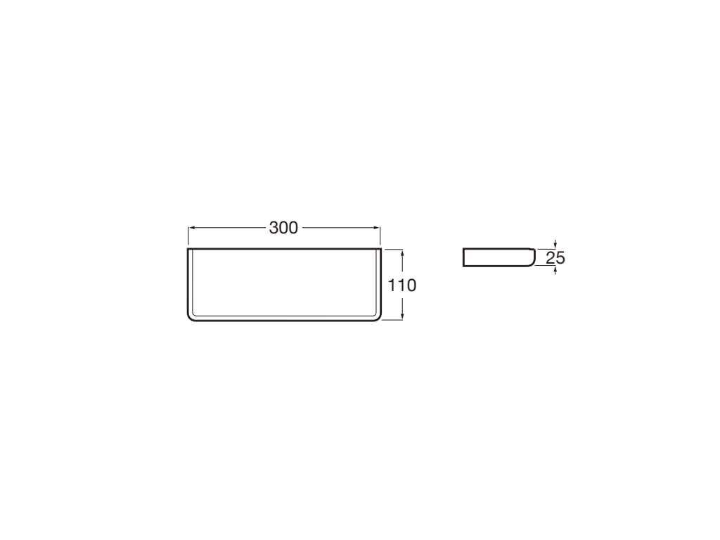 Raft dus Roca A817040RG0, 110 mm, 300 mm, 25 mm, 2 orificii instalare, pe perete, metal, sticla, Cupru