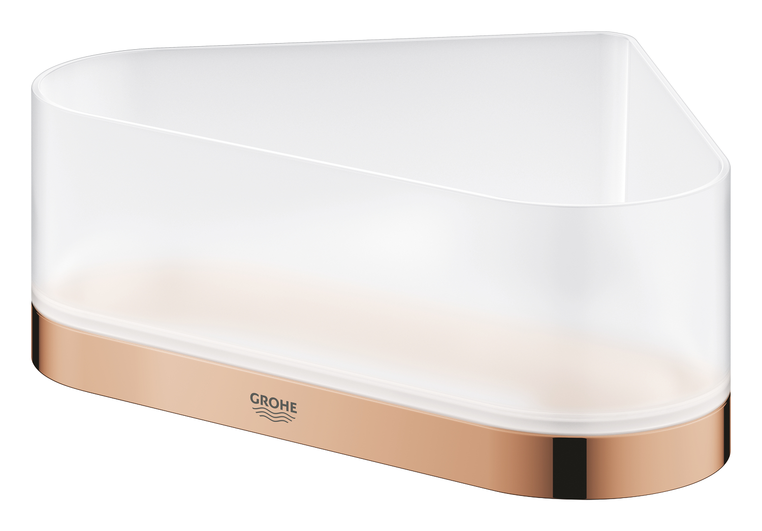 Raft de colt Grohe 41038DA0, 200 mm, 168 mm, 2 orificii instalare, pe colt, abs, metal, elemente fixare ascunse, Cupru